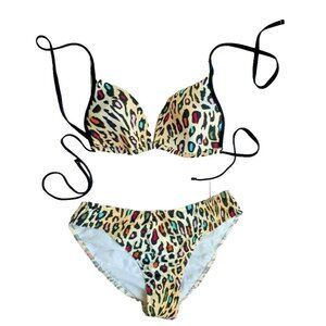 Beach Life Leopard Bikini Set Swimwear Size 42 / M